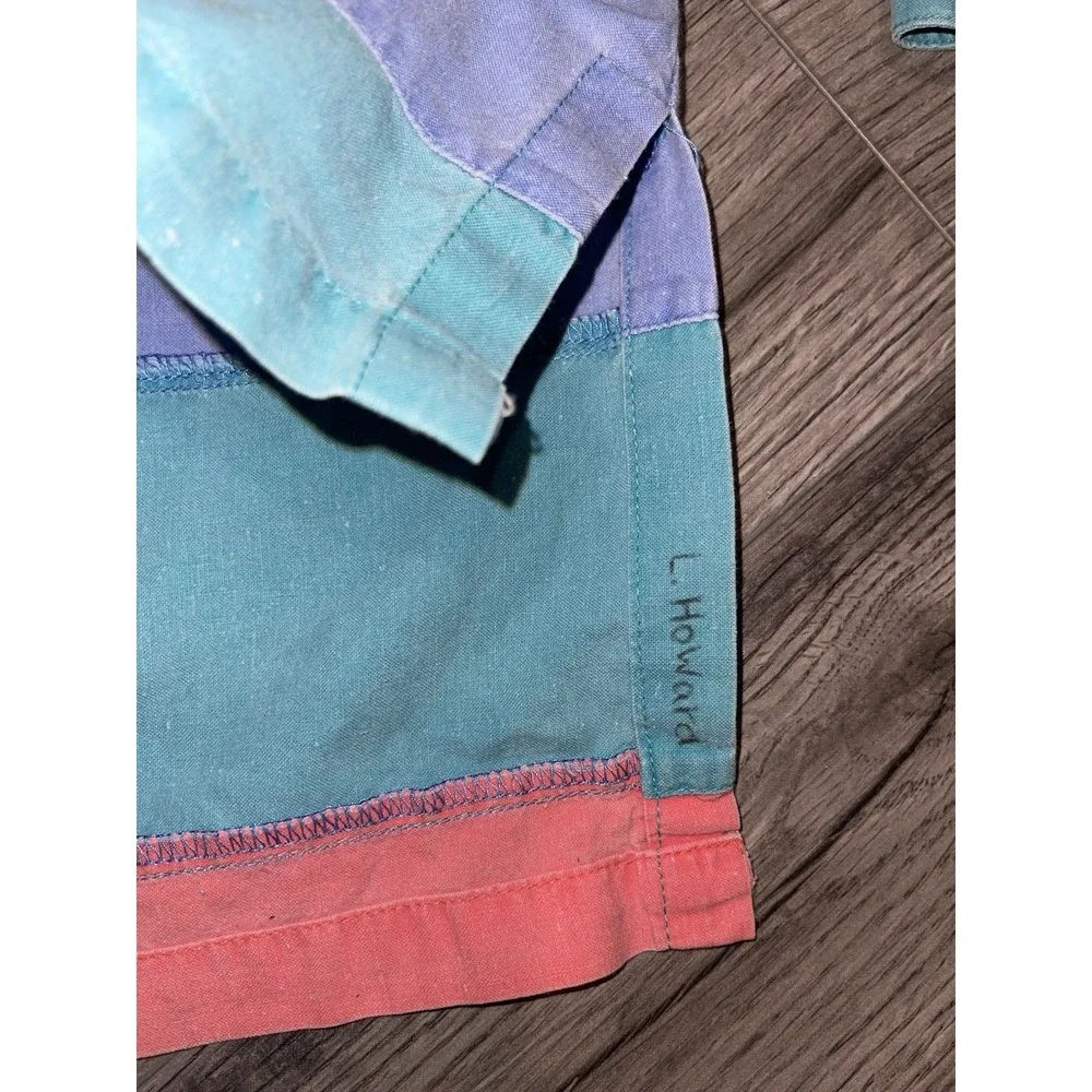 Vintage 80's Surf Stripe Color Block Pullover Beach Polo Shirt XL Zack‎ Morris